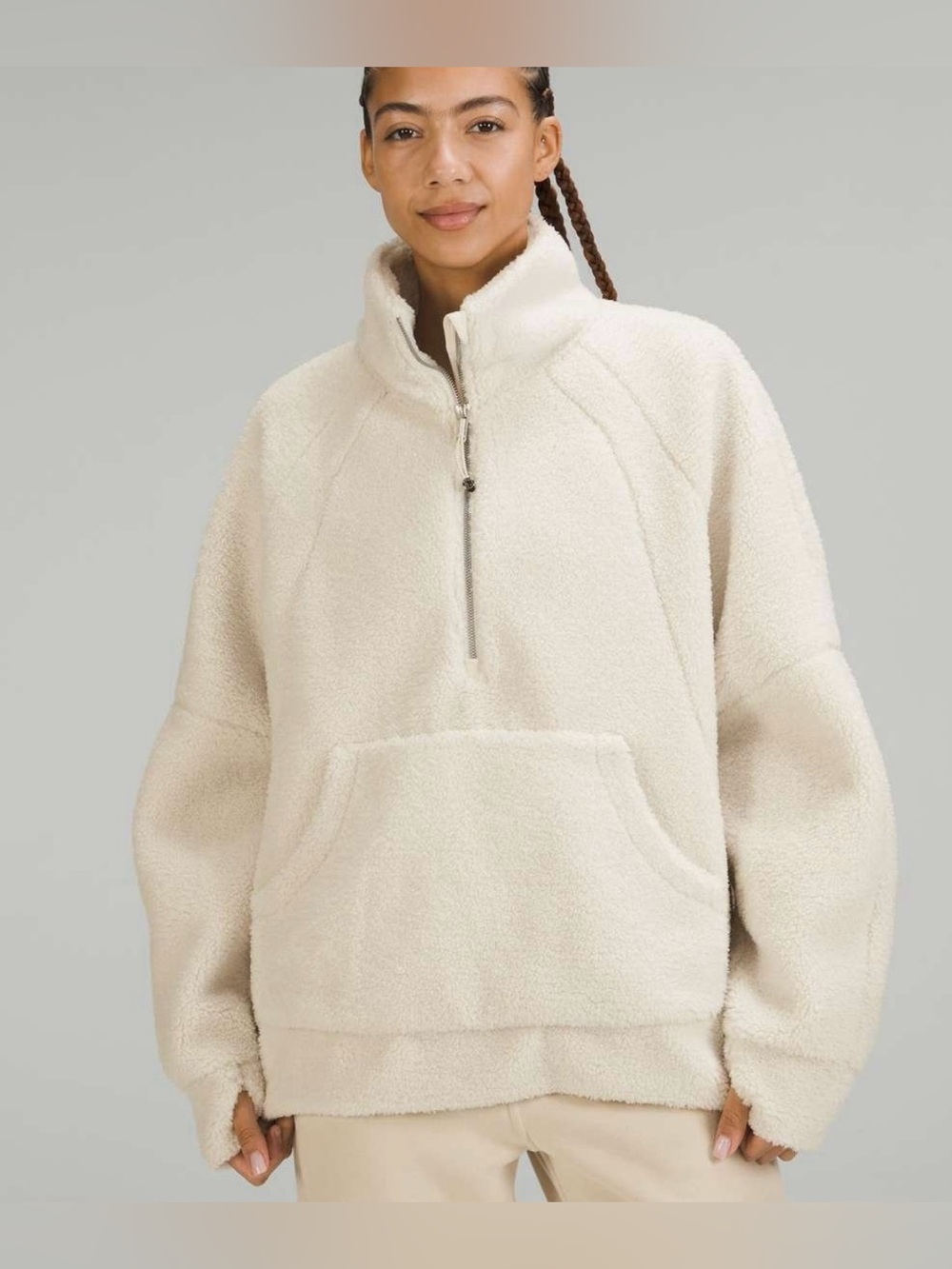 Lululemon Sweatshirt Scuba Oversized Fleece Funnel-Neck Half-Zip size XS/S